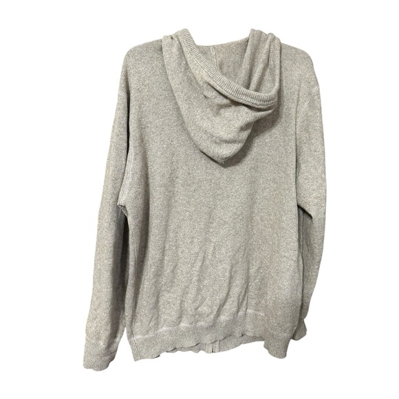 Old Navy Mens Tan Lambswool Blend Full Zip Hoodie Cardigan Y2K GrandpaCore - Picture 4 of 9